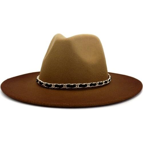 New Fashion Trend Women Ladies Wool Felt Fedora Hat Leopard Print Wide Brim Wool Panama Casual Formal Party Winter New Fedoras