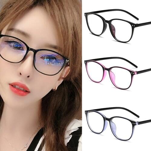 2021 Trends Office Anti Blue Light Oversized Glasses Computer Women Blue Blocking Gaming Retro Round Men Eyeglasses Frame New