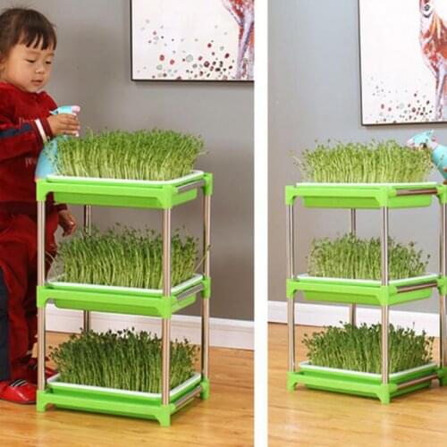 3 layers Soilless Cultivation Support Shelf Seedlings Sprout Tray Bracket Hydroponic Bean Vegetable Garden Nursery Pot Support