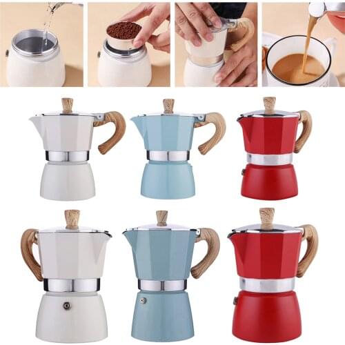 Mocha Coffee Maker Portable Aluminum Percolator Home Office Mocha Pot Durable
