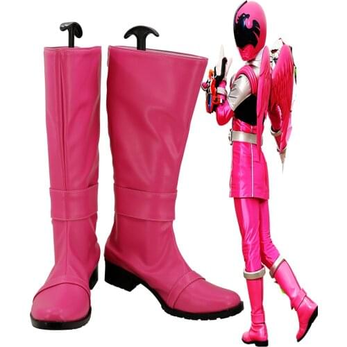 Uchu Sentai Kyuranger Raptor 283 Cosplay Boots Pink Shoes Space Squadron Nine Ranger Cosplay Custom Made