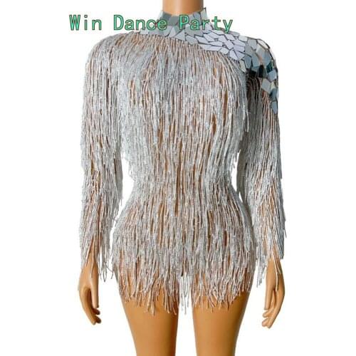 Shininng Collect waist Silver Fringe Women Bodycon Dress Sequined Clubwear Vestidos Backless Slim Sexy Skinny Mini Party Dress