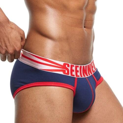 Sexy Men Underwear Briefs Cotton Male Panties Low Rise Panty Man Brief Shorts Cueca Tanga Convex U Pouch Underpants Slip Homme