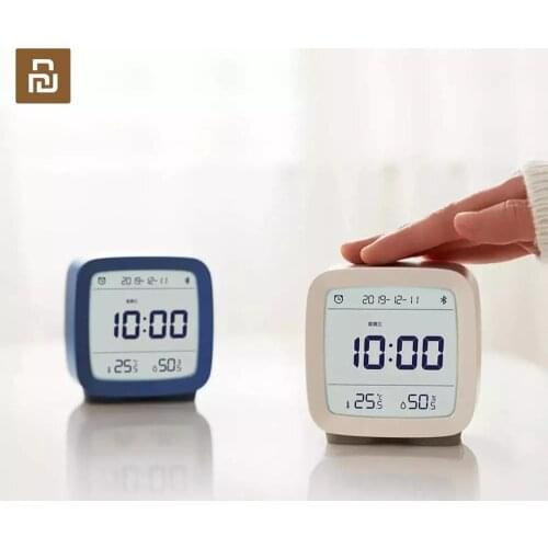 Youpin Qingping Bluetooth Alarm Clock Temperature Humidity Sensor Night Light LCD Alarm Clock Mihome App Control Thermometer