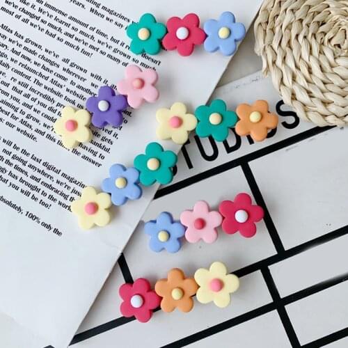 2021 INS Fashion Silicone Flower Hair Clip Women Girls Cute Colorful Barrettes Sweet Side Clips Hairpins Kawaii Hair Accessories