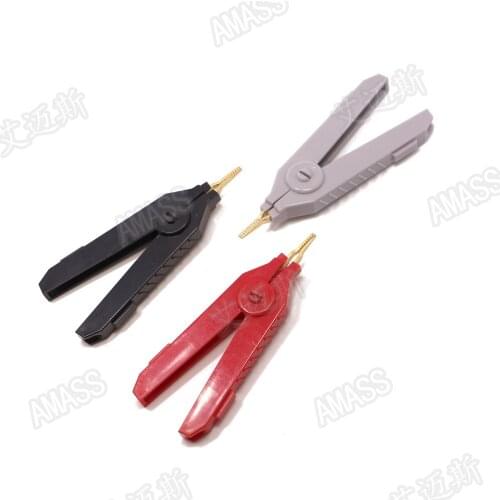 Amass Kelvin Crocodile clip plastic shell material: ABS surface treatment: Gold Plated