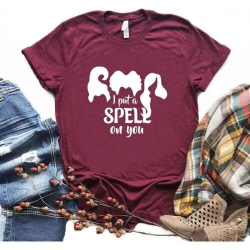 I Put A Spell On You Women tshirt Cotton Hipster Funny t-shirt Gift Lady Yong Girl 6 Color Top Tee R372
