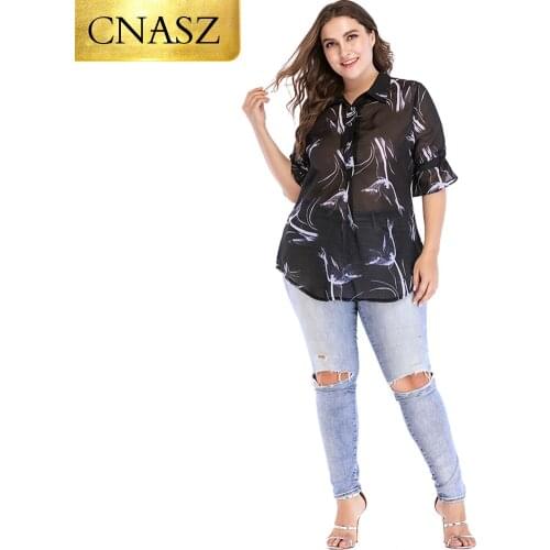 Short Sleeve Summer Clothing Women Office Casual Wear Collar Shirt Plus Size L-6XL Ladies Top 2019 Fashion