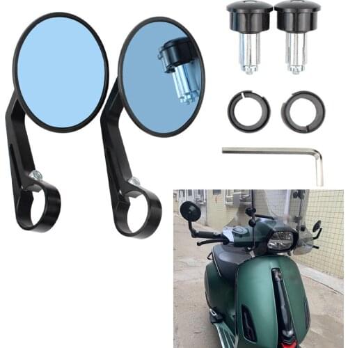 1 Pair Universal Motorcycle Electric Car Refitting Accessories Round CNC Handlebar Mirror Handlebar Die Casting Mirror