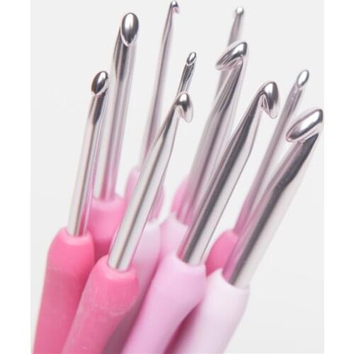 1PCS Japan Tulip Etimo TER/TEL Crochet Hook Pink Resin handle Knitting Needles Original authentic Imported from Japan 0.4-6.5mm