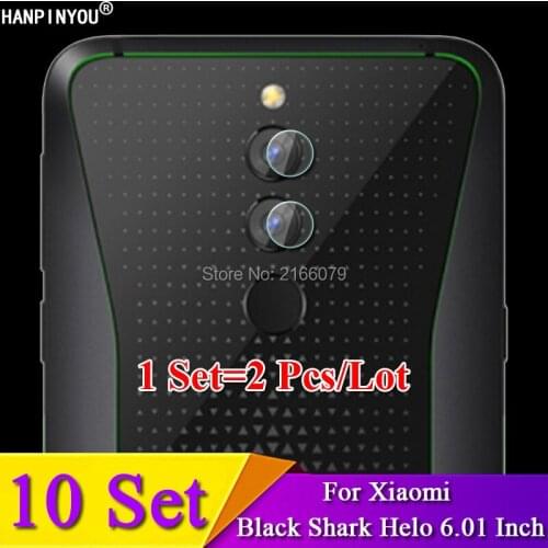 10 Sets/Lot For Xiaomi Black Shark Helo AWM-A0 6.01" Rear Camera Lens Protective Protector Cover Soft Tempered Glass Film Guard