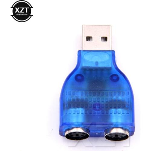 10pcs High Quality Blue USB Male to PS2 Female Cable Adapter Converter Use For Keyboard Mouse