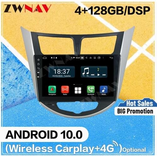 128G Carplay Android 10 screenMultimedia DVD Player for HYUNDAI VERNA ACCENT 2011 2012 WiFi GPS Navi Auto Radio Stereo Head unit