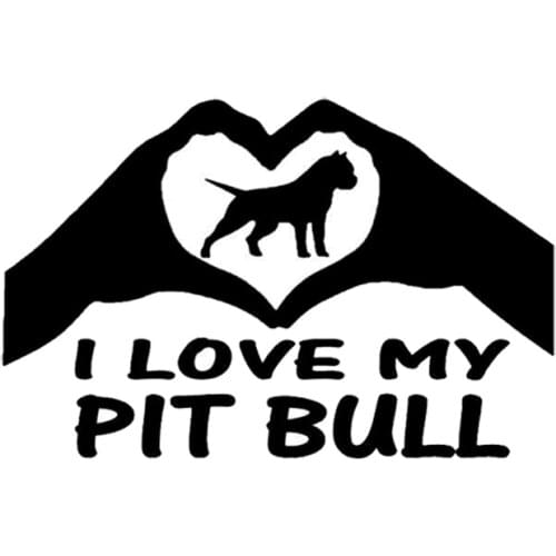 16.3CM*10.6CM I Love My Pit Bull Dog Car Sticker Decoration Black/Silver C2-3077