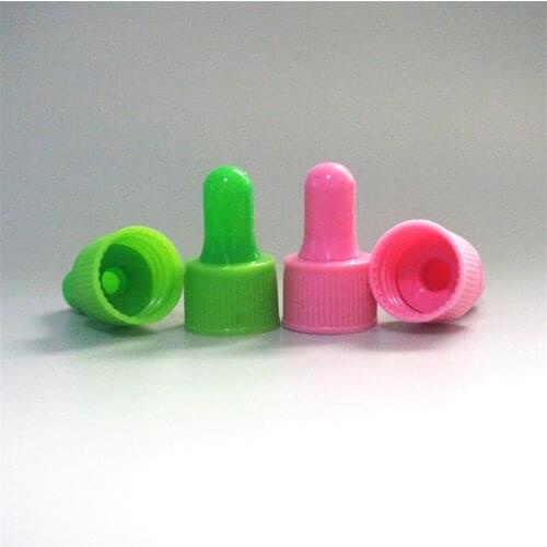 20-500pcs Essential Oil Bottles Cap Pink/green Glue Head Dropper Lid Plastic Cover Size 18/410 Essential Oil Bottle 5-100ml