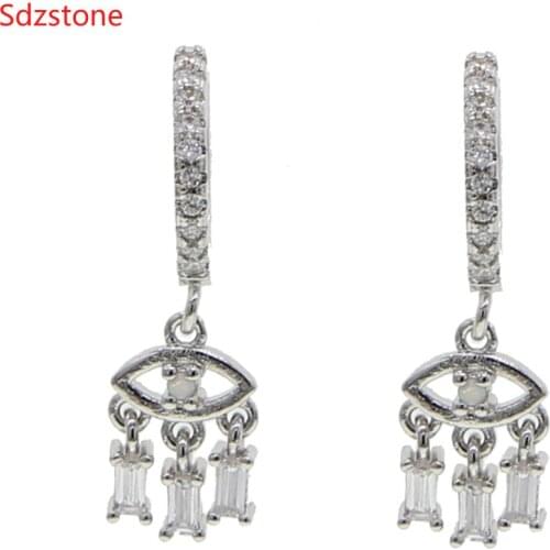 2020 Style Eye Dangle Earring Fashion Gold Color Geometric Evil Eye Statement Earrings For Women