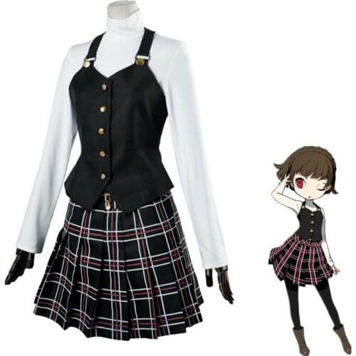 2021 Anime Persona 5 Queen Makoto Niijima Cosplay Costumes Women Girls School Uniform Womens Clothes Wig Set Halloween Carnival