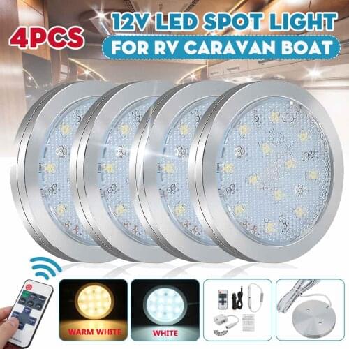 4pcs 12V RV Caravan Round LED Spot Light Interior Down Lighting Roof Lamps For VW T4 T5 Camper Van Motorhome