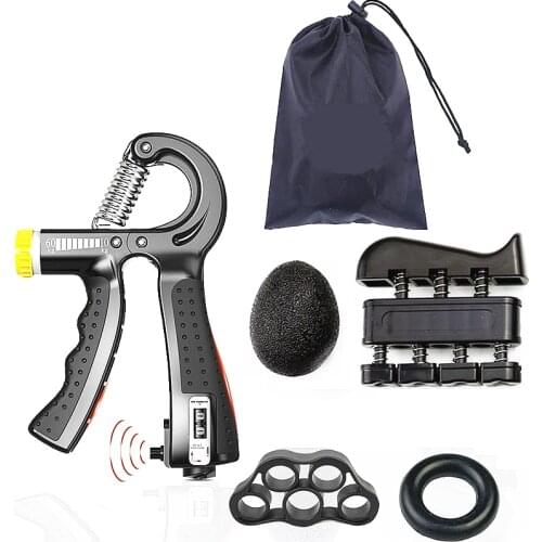 5pcs Counting Gripper Gripping Ring Ball Hand Grip Strength Expander Finger Trainer Handgrip Gym Fitness Rehabilitation Training