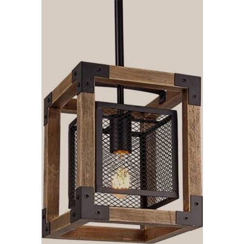 American Retro Industrial Wind LOFT Pendant Lamp Wood Lighting Restaurant Living Room Hanging Shells Pendant Light Fixtures E27