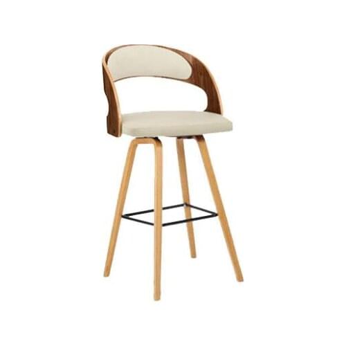 Solid wood bar chair leisure creative high stool personality bar chair modern simple backrest high stool
