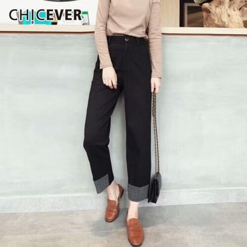 CHICEVER Women's Straight Trousers
