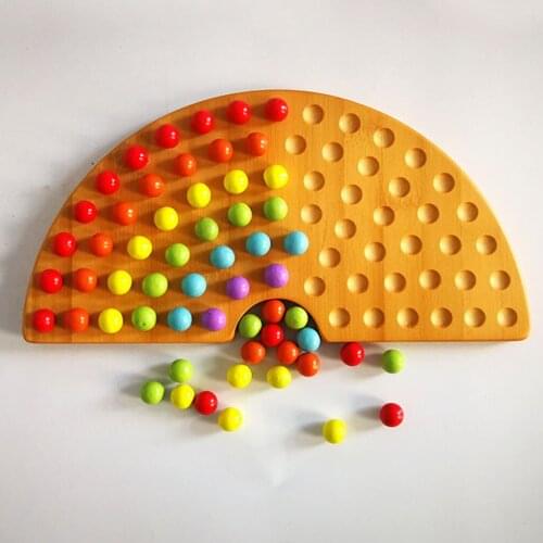 Wooden Rainbow Board Montessori Educational Color Sorting Learning Toys