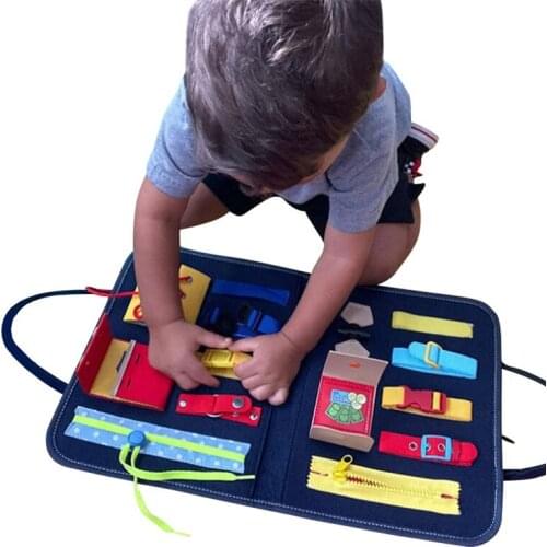 Kids Montessori Toys Baby Busy Board Buckle Training Essential Educational Sensory Board For Toddlers Ntelligence Development