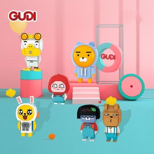 Korea Cartoon Friends Building Blocks Small Particles Stacking Bricks Kakao Figures Ryan Muzi Childrens Collection Dolls Toys