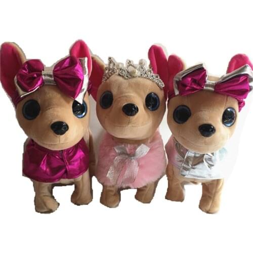 Electronic Pet Chi Chi Robot Dog plush Stuffed Animals Walking Singing Interactive dog Toy With Bag For Children Kids Birthday