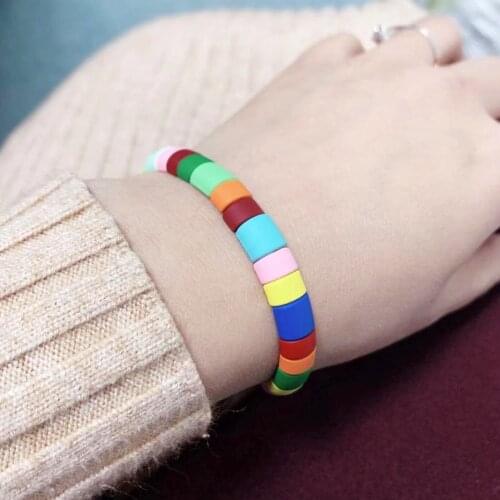 Enamel Bracelet Bangle Womens DIY Rainbow Polygon Arrow Arc Bracelet Fashion Jewelry Pulseras Mujer 2021 Jewelry Gift