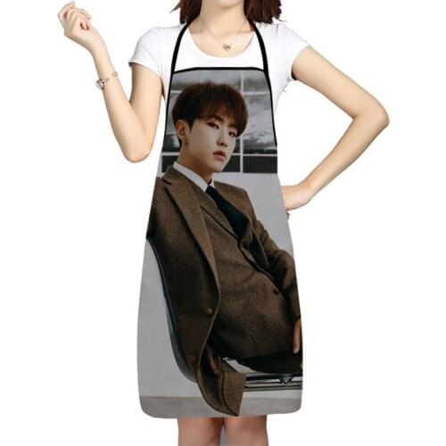 KPOP Seventeen Hoshi Pattern Oxford Fabric Apron For Men Women Bibs Home Cooking Baking Cleaning Aprons Kitchen Accessory