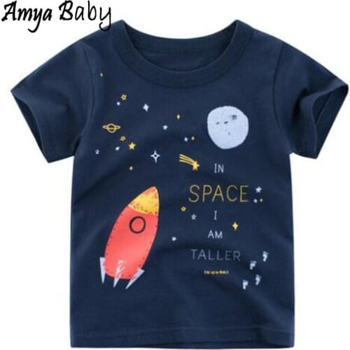Amya Baby Boys Tshirts Summer 2019 Letter Print Cotton Kids T Shirt Casual Children Clothing Toddler Boy Tops Tee Shirts