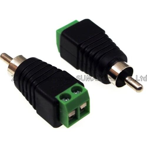 Good RCA male power Jack adapter Connector Plug,AV monitor audio plug,DC to RCA Solderless plug