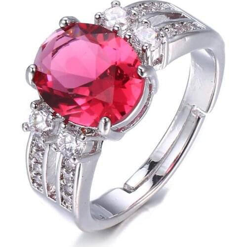 Bettyue New Fashion jewelry Attractive Shiny Red Zirconia In The Centre Luxury Ring For Women&Girlfriends Delicate Gift