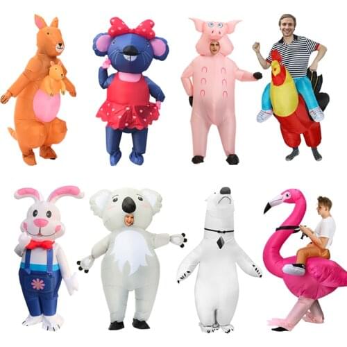 Party Cosplay Disfraz Halloween Costume for Adult Animal Rabbit Cock Inflatable Costumes Funny Carnival Flamingo Bear Dress Up