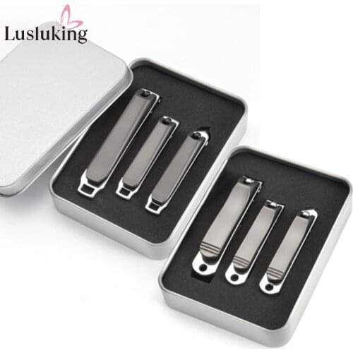 3Pcs Nail Art Clippers With Box Manicure Pedicure Trimmer Set Stainless Steel Nail Cutter Care Tools