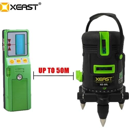 XEAST XE-08L LD laser module 5 Lines 6 Points Green Laser Level 4V 1H 360 Rotary Self Leveling Outdoor Tools Tilt Function