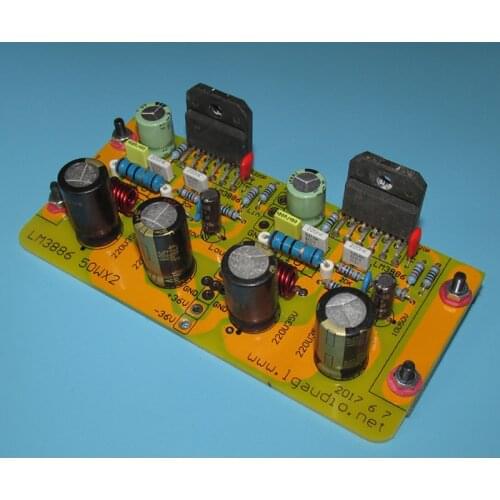 Luge LM3886 65WX2 power amplifier board, US-made LM3886 power amplifier is equipped with LG185E, + -36V DC power supply