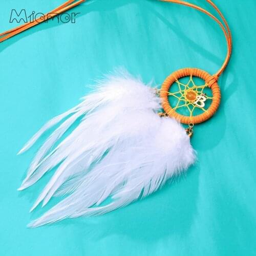 MIAMOR 7 Colors Nordic MINI Dreamcatcher Necklace For Lady Bag & Car Hanging Decor Accessories Best Gift For Girlfriend Amor0508