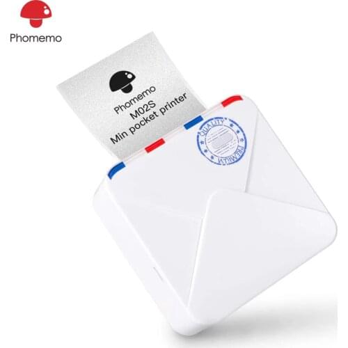 Phomemo M02S Mini Bluetooth Pocket Printer, 300dpi Thermal Printer Compatible with iOS & Android for Study Notes,Photos Printing