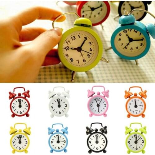 Fashion Lovely Cartoon Dial Number Round Desk Alarm Clock For Kid Home Decor