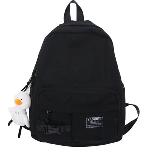 Fashion Backpack Women Cute School Bags for Teenage Girls Boys Teen Bagpack Preppy Campus Student Back Pack Female Canvas Solid