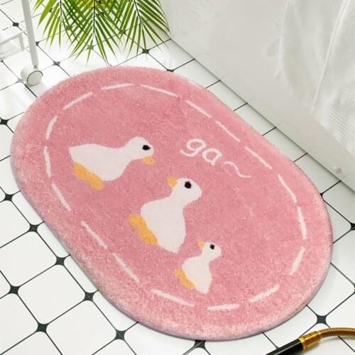 Cartoon Cute Duck Carpet Soft Plush Warm Carpet Bathroom Water Absorption Non-slip Cute Plants Animal Mat Rug Bedroom Mat