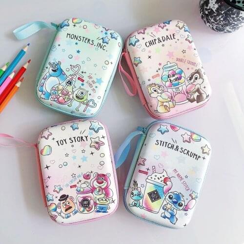 New Mickey Mouse Stitch Coin Purse Bag Portable Earbuds mobile power Box Hand Bag Mickey Minnie Donald Duck USB Cable Box Bags