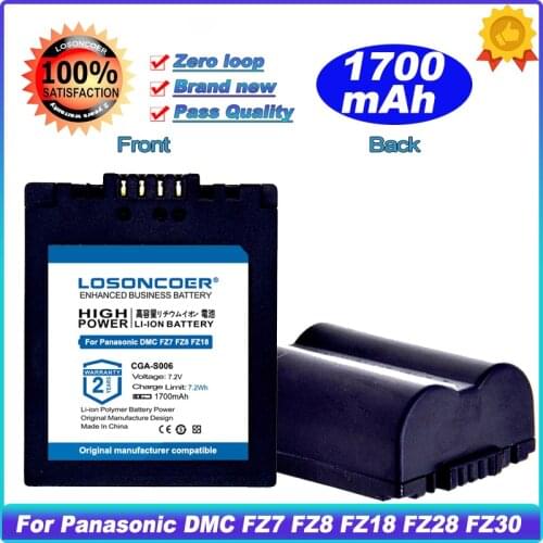 New Battery 1700mAh CGA-S006 CGR CGA-S006E S006 S006A DMW-BMA7 For Panasonic DMC FZ7 FZ8 FZ18 FZ28 FZ30 FZ35 FZ38 FZ50 DMC-FZ7