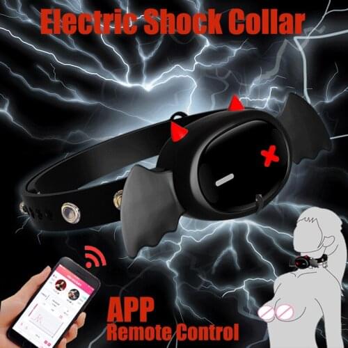 Shock Collar APP Remote Control Restraint Dog Slave Neck Collar Adult Game Sex Flirt Toys For Women Men Gay