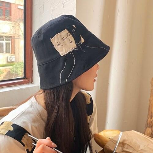 Artist Series Cotton Bucket Hat For Women Picasso Style Designer Painter Artist Hat Stylish Female Daily Hats Fashion Beautiful