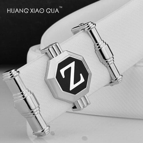 High quality white belt men genuine leather designer belts off men luxury Cowskin waistband Z letter fashion casual Waist Strap