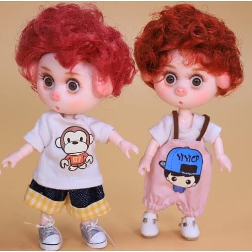 Dream Fairy 1/12 BJD Doll DODO Series 14cm Mini Ball Joint Doll with Makeup Including Clothes Shoes OB11 Dolls for Girls